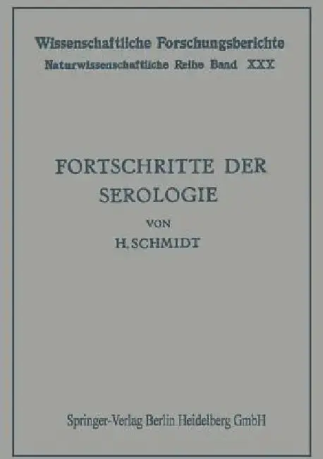 Cover of Fortschritte Der Serologie