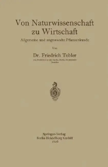 Cover of Von Naturwissenschaft Zu Wirtschaft