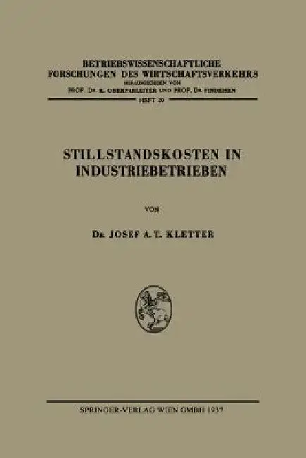 Cover of Stillstandskosten in Industriebetrieben