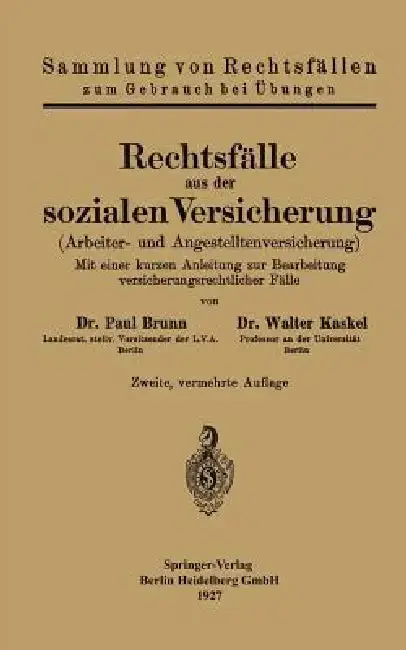 Cover of Rechtsfälle Aus Der Sozialen Versicherung