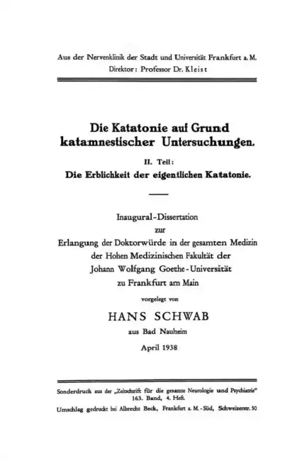 Cover of Die Katatonie Auf Grund Katamnestischer Untersuchungen