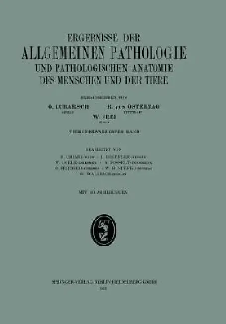Cover of Ergebnisse Der Allgemeinen Pathologie Und Pathologischen Anatomie