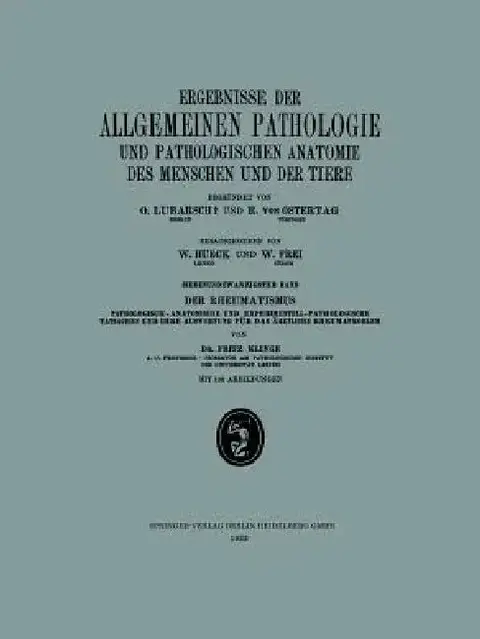 Cover of Ergebnisse Der Allgemeinen Pathologie Und Pathologischen Anatomie Des Menschen Und Der Tiere