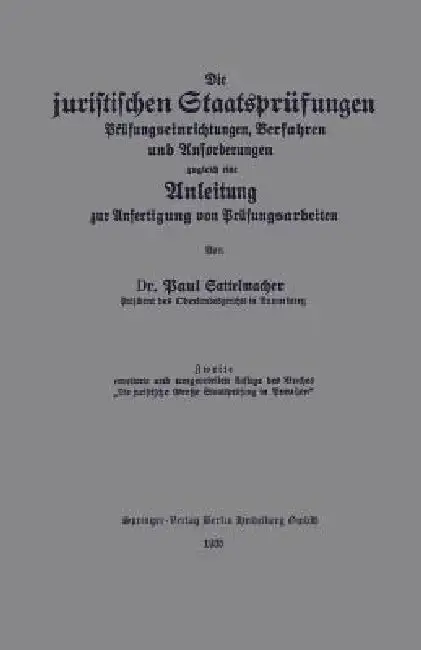 Cover of Die Juristischen Staatsprüfungen