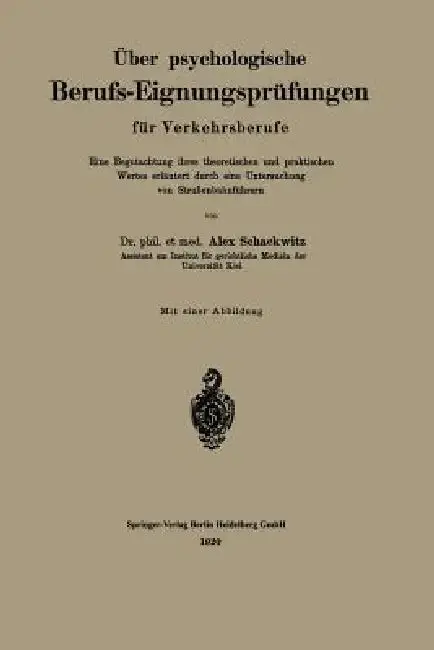 Cover of Über Psychologische Berufs-Eignungsprüfungen Für Verkehrsberufe