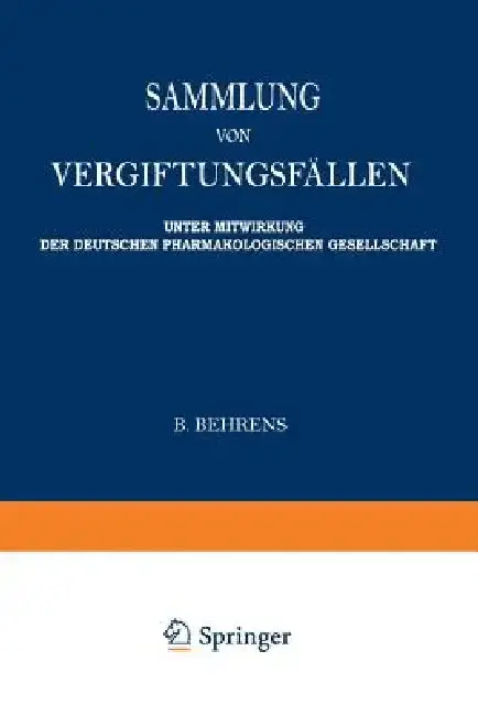 Cover of Sammlung Von Vergiftungsfällen