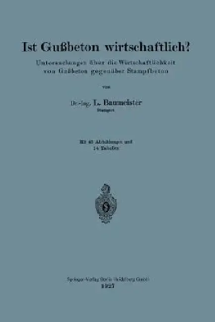 Cover of Ist Gußbeton Wirtschaftlich?