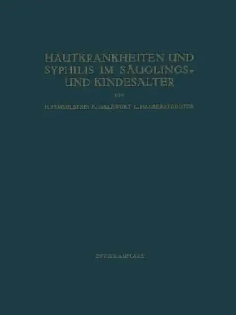 Cover of Hautkrankheiten Und Syphilis Im Säuglings- Und Kindesalter