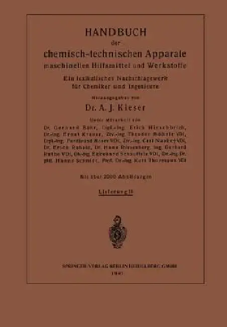 Cover of Handbuch Der Chemisch-Technischen Apparate Maschinellen Hilfsmittel Und Werkstoffe