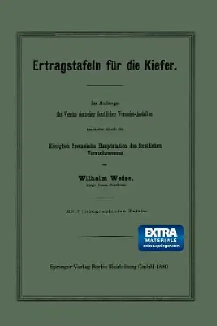 Cover of Ertragstafeln Für Die Kiefer