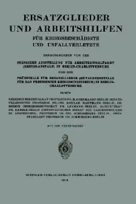 Cover of Ersatzglieder Und Arbeitshilfen