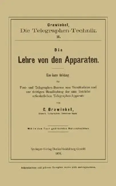 Cover of Die Lehre Von Den Apparaten