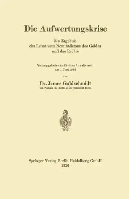 Cover of Die Aufwertungskrise
