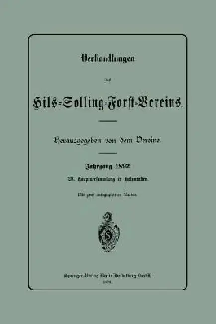 Cover of Verhandlungen Des Hils-Solling-Forst-Vereins