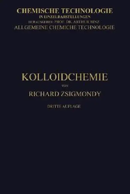 Cover of Kolloidchemie Ein Lehrbuch