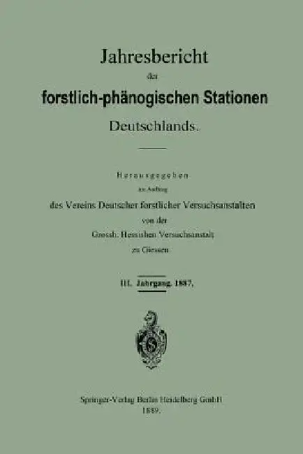 Cover of Jahresbericht Der Forstlich-Phänologischen Stationen Deutschlands