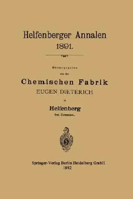 Cover of Helfenberger Annalen 1891