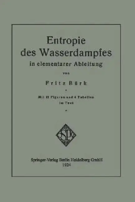 Cover of Entropie Des Wasserdampfes in Elementarer Ableitung