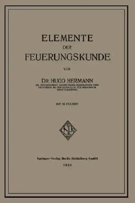 Cover of Elemente Der Feuerungskunde