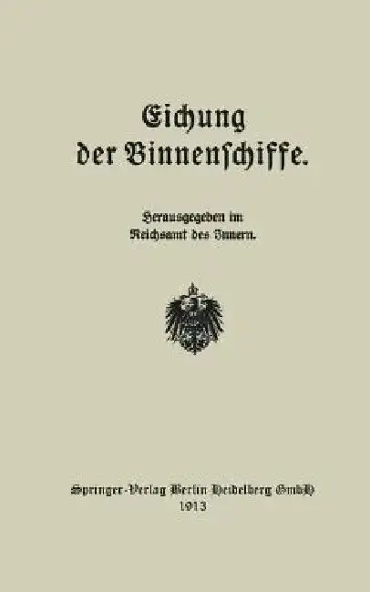 Cover of Eichung Der Binnenschiffe