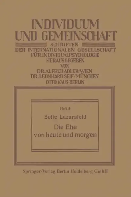 Cover of Die Ehe Von Heute Und Morgen