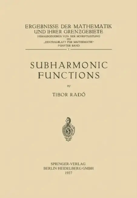 Cover of Subharmonic Functions