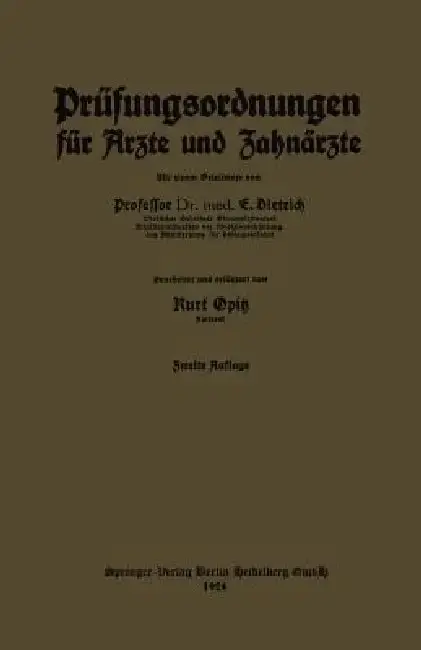 Cover of Prüfungsordnungen Für Ärzte Und Zahnärzte