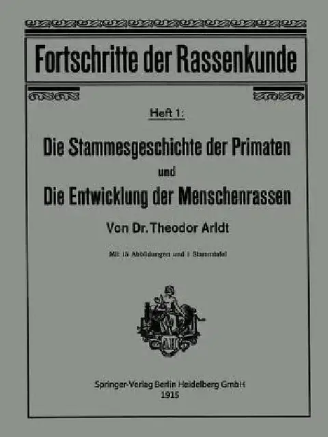 Cover of Die Stammesgeschichte Der Primaten Und Die Entwicklung Der Menschenrassen