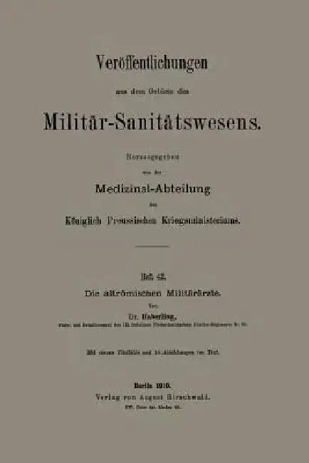 Cover of Die Altrömischen Militärärzte