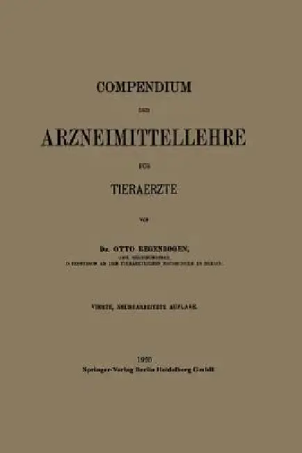 Cover of Compendium Der Arzneimittellehre Für Tieraerzte