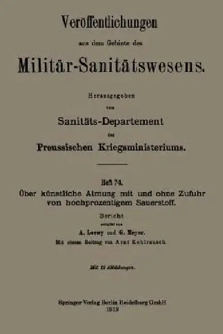 Cover of Über Künstliche Atmung Mit Und Ohne Zufuhr Von Hochprozentigem Sauerstoff