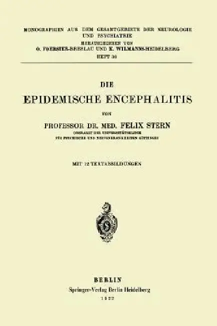 Cover of Die Epidemische Encephalitis