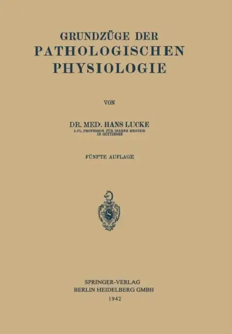 Cover of Grundzüge Der Pathologischen Physiologie