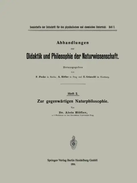 Cover of Zur Gegenwärtigen Naturphilosophie
