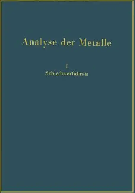 Cover of Analyse Der Metalle