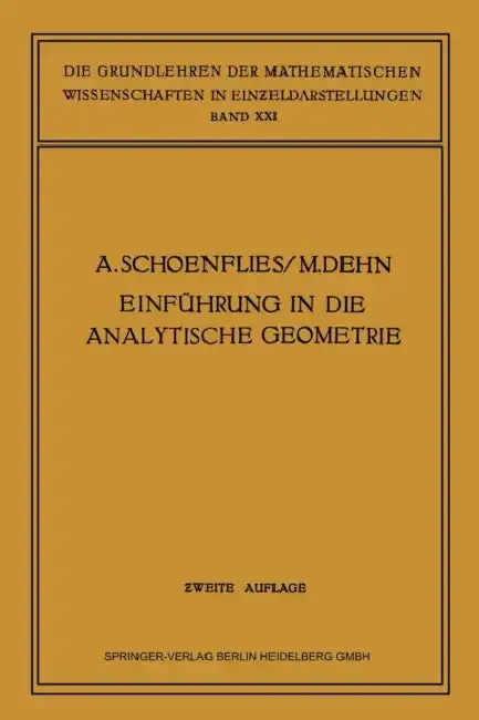 Cover of Einführung in Die Analytische Geometrie Der Ebene Und Des Raumes