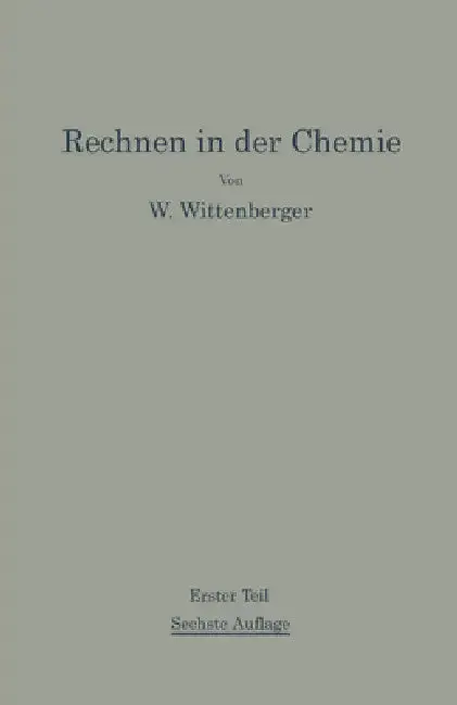 Cover of Rechnen in der Chemie