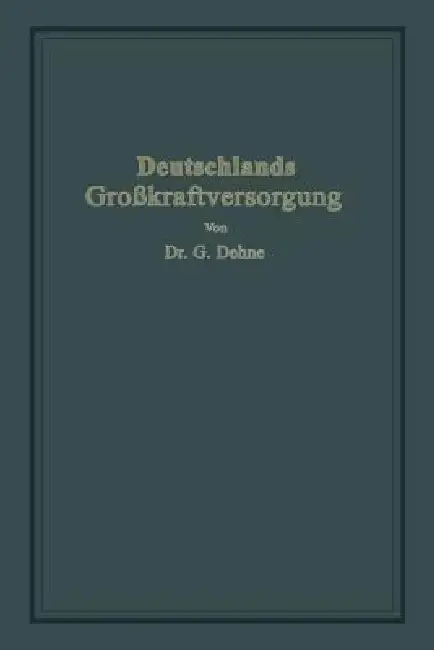 Cover of Deutschlands Großkraftversorgung
