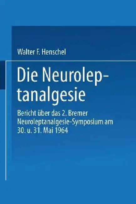 Cover of Die Neuroleptanalgesie