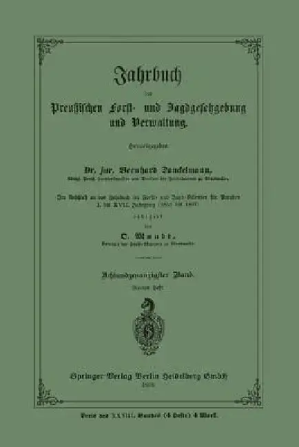 Cover of Jahrbuch Der Preußischen Frost- Und Jagdgesetzgebung Und Verwaltung