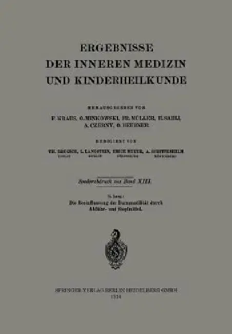 Cover of Die Beeinflussung Der Darmmotilität Durch Abführ- Und Stopfmittel