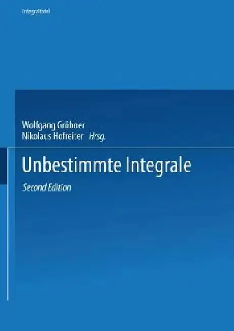 Cover of Unbestimmte Integrale