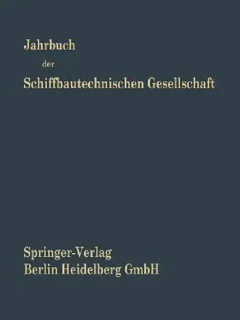 Cover of Jahrbuch Der Schiffbautechnischen Gesellschaft