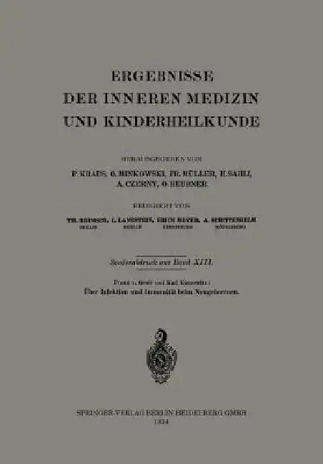 Cover of Über Infektion Und Immunität Beim Neugeborenen