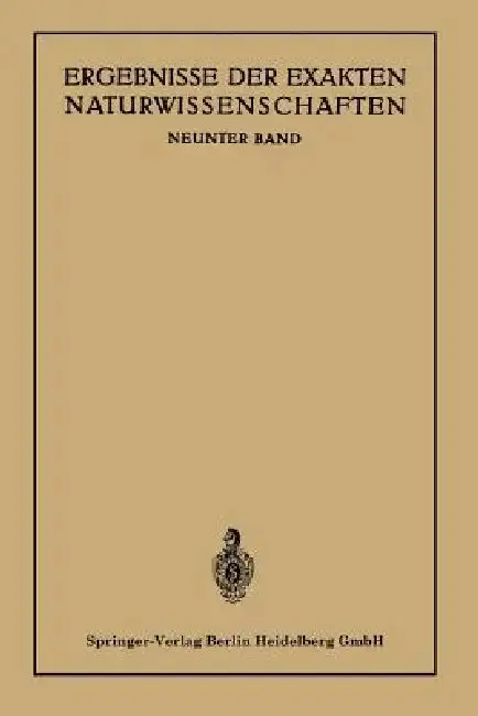 Cover of Ergebnisse Der Exakten Naturwissenschaften
