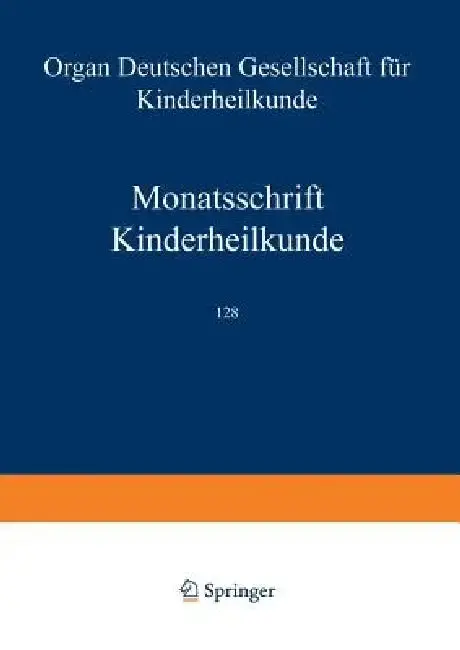 Cover of Monatsschrift Kinderheilkunde