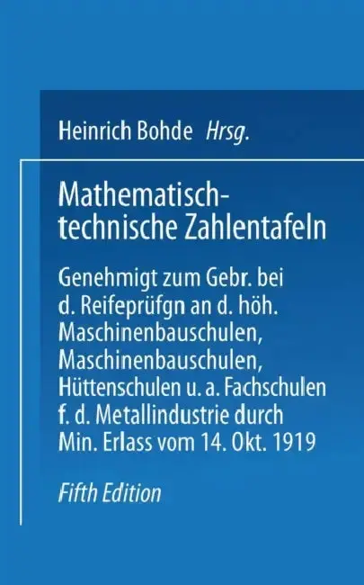 Cover of Mathematisch-Technische Zahlentafeln