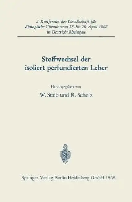 Cover of Stoffwechsel Der Isoliert Perfundierten Leber
