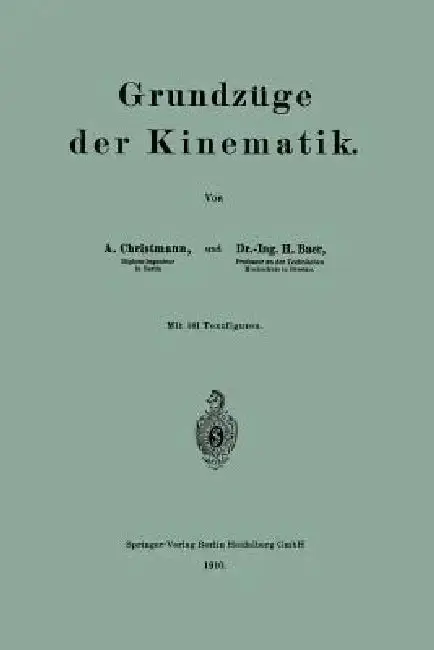 Cover of Grundzüge Der Kinematik