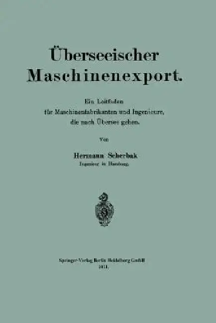 Cover of Überseeischer Maschinenexport